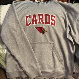 NWT Grey Arizona Cardinals embroidered hoodie